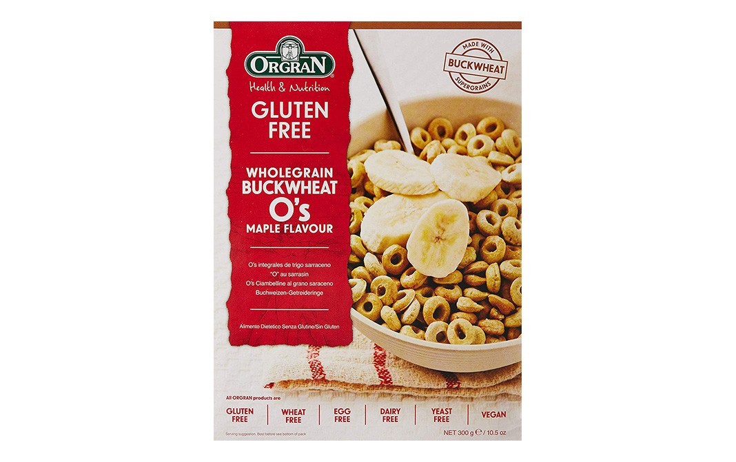 Orgran Whole Grain Buckwheat O's Maple Flavour Gluten Free   Pack  300 grams